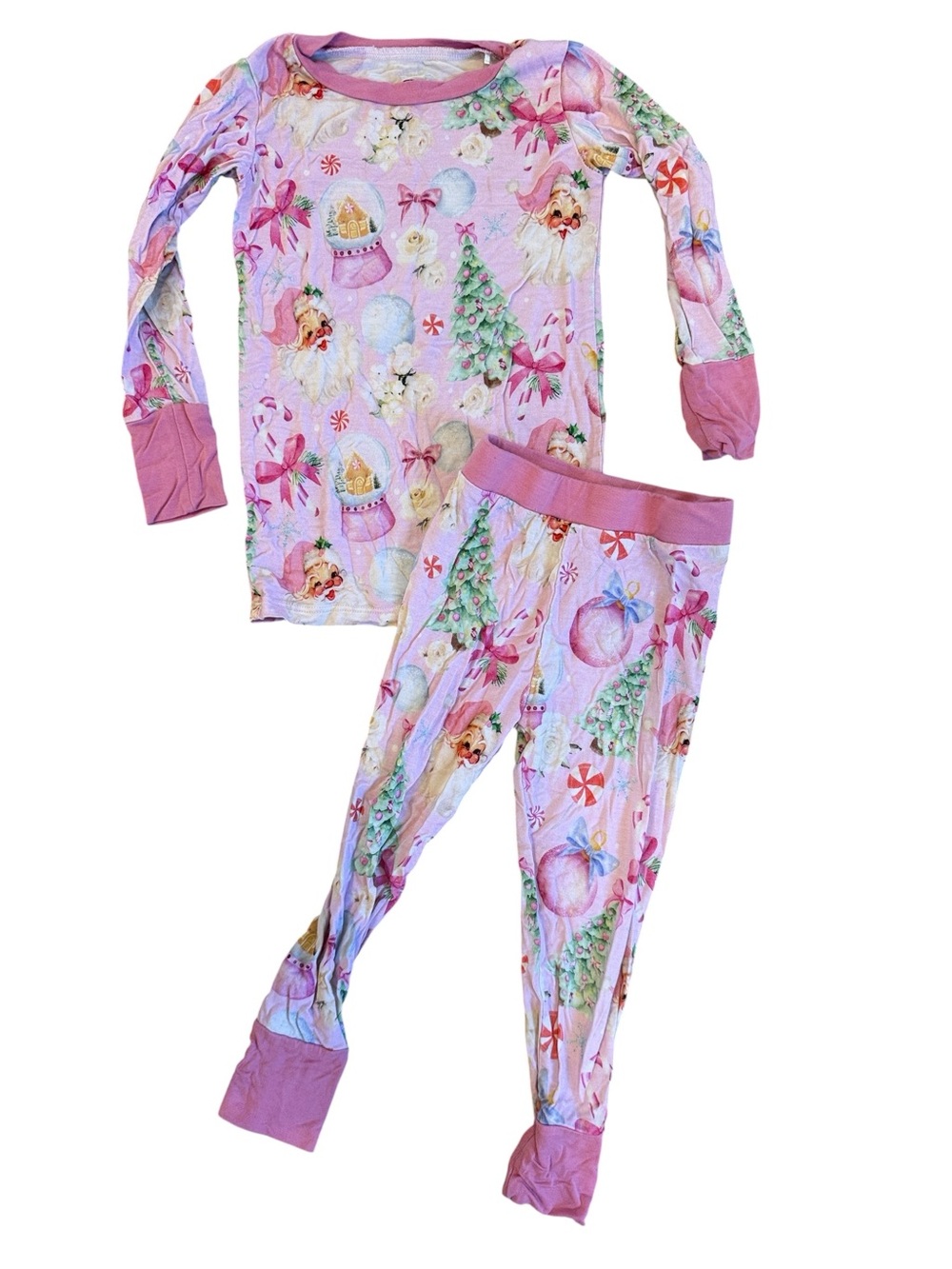 Bums & Roses Pink Holiday Print Kids Pajama Set